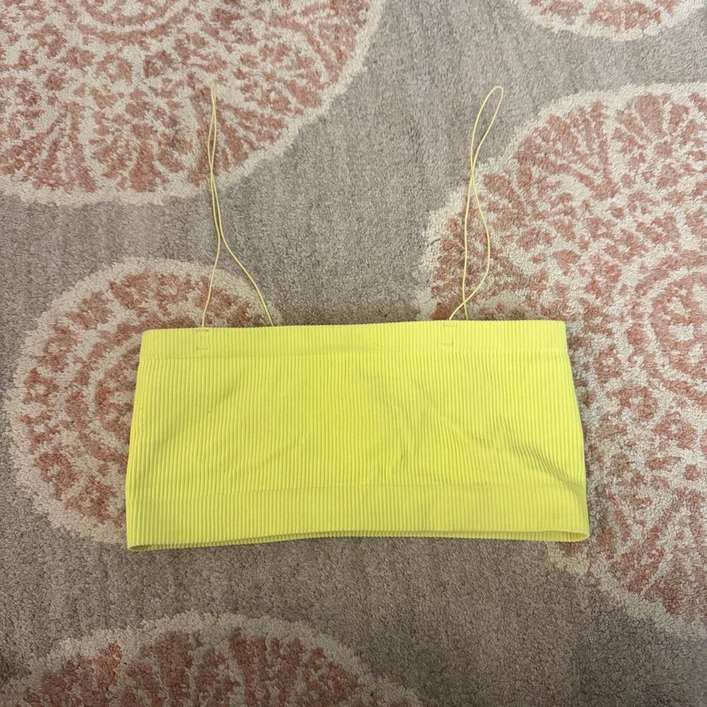 Urban Outfitters Yellow Ribbed Bandeau Tank Top